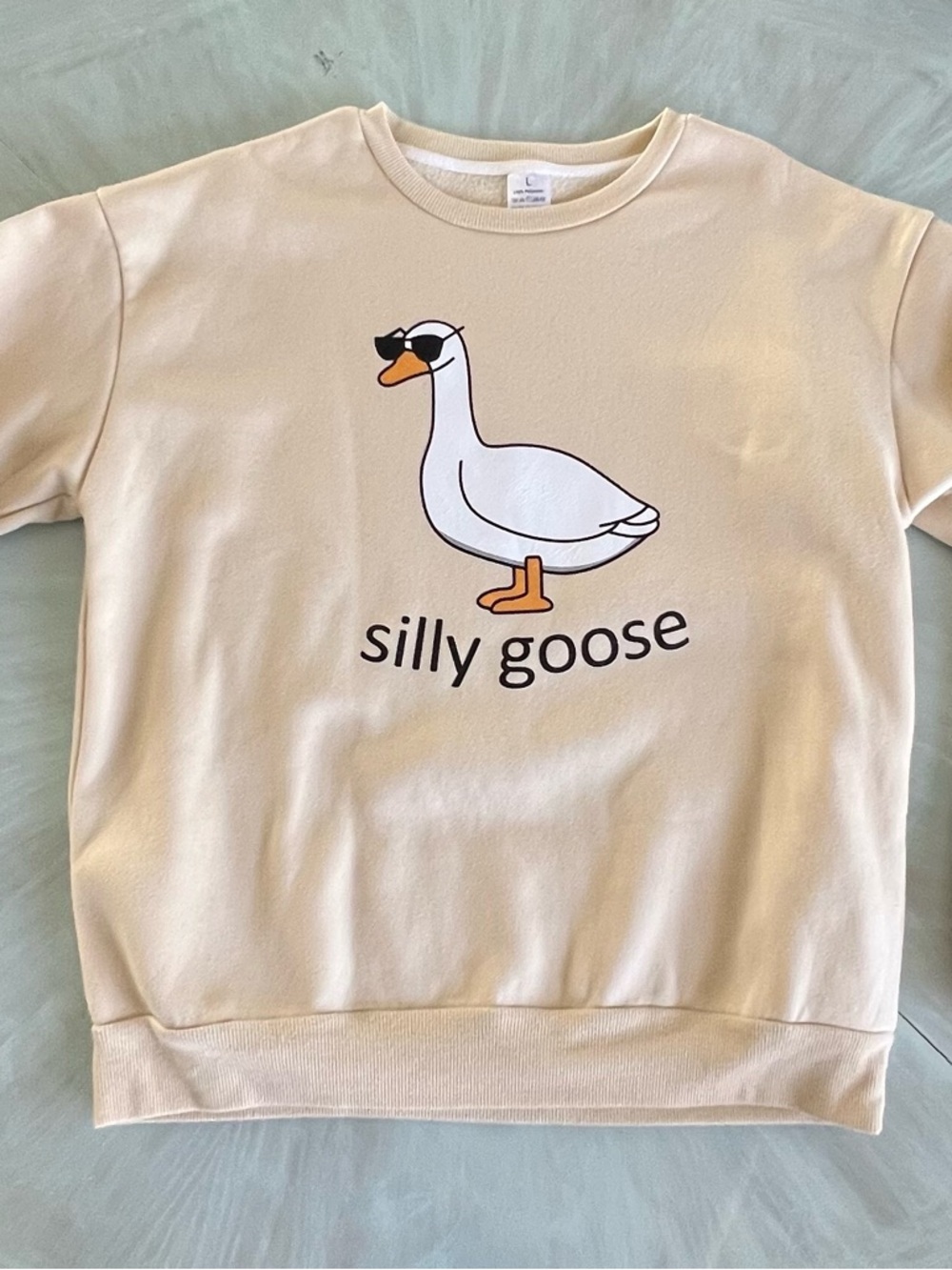 Silly Goose Graphic Crewneck Sweatshirt - Cream